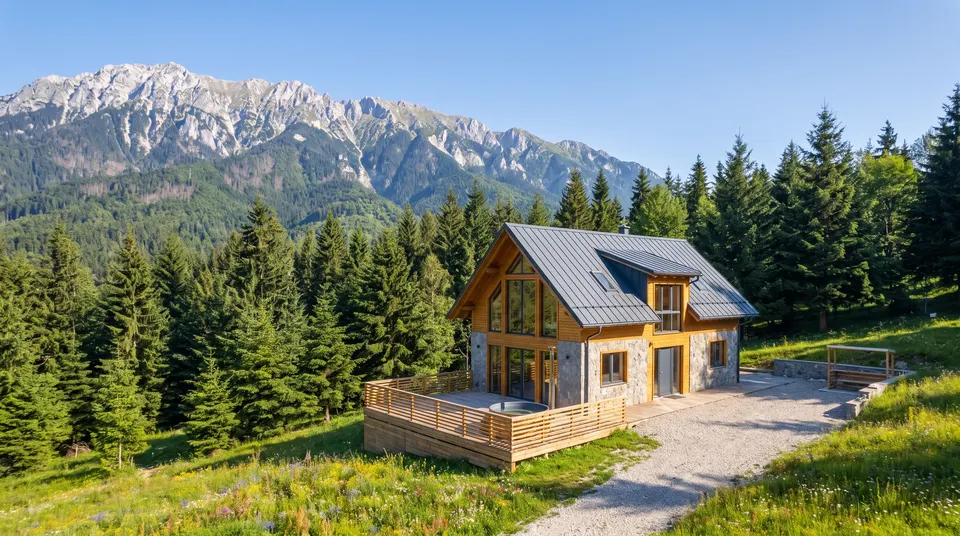 Cabana vara, văzută din dronă