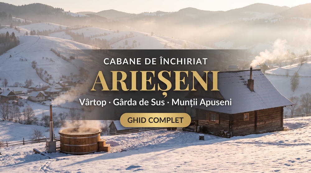 Cabane Arieșeni 2026-2027: 10 Case la Vârtop și Scărișoara